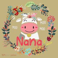 Funny Moo Nana Cute Cow Bow Tie Flowers Happy Mother's Day T-Shirt thumb 7