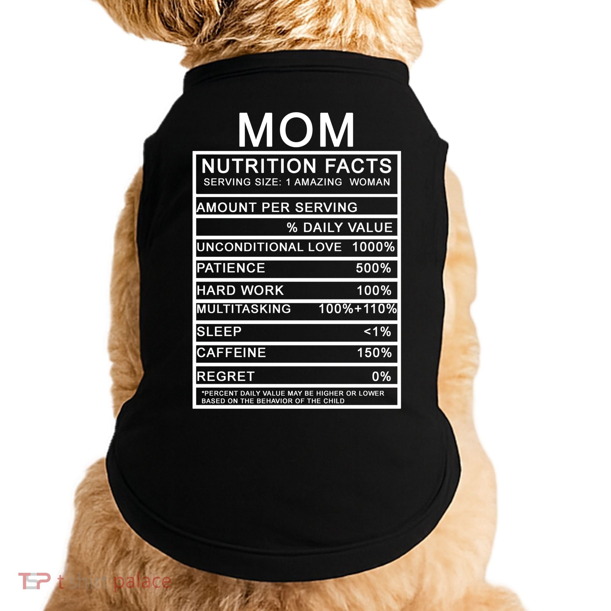 Funny Mom Nutrition Facts Doggie Tank
