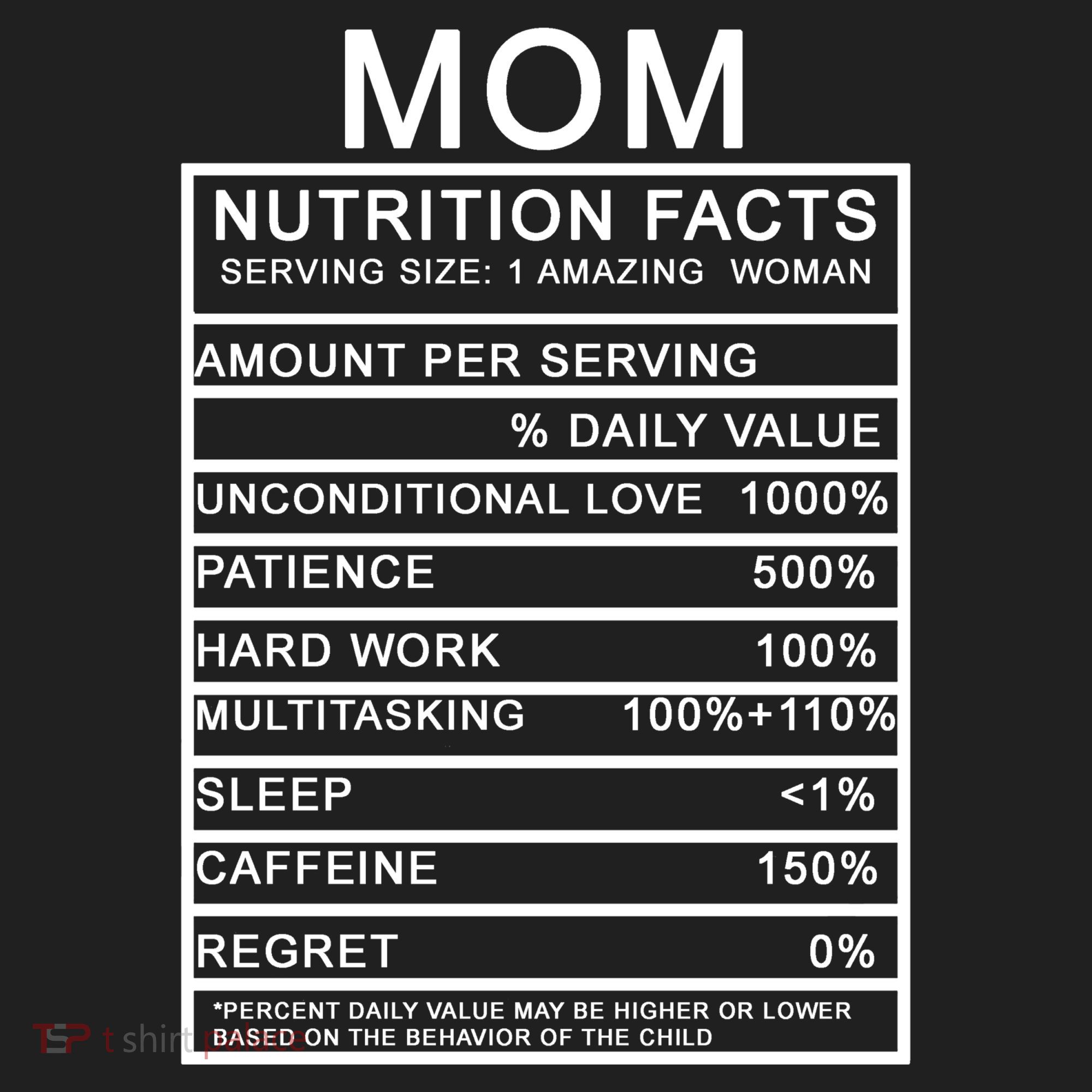 Funny Mom Nutrition Facts Golf Towel