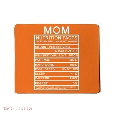 Funny Mom Nutrition Facts Mousepad