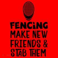 Fencing Make New Friends And Stab Them Fencing Gift Santa Hat thumb 1