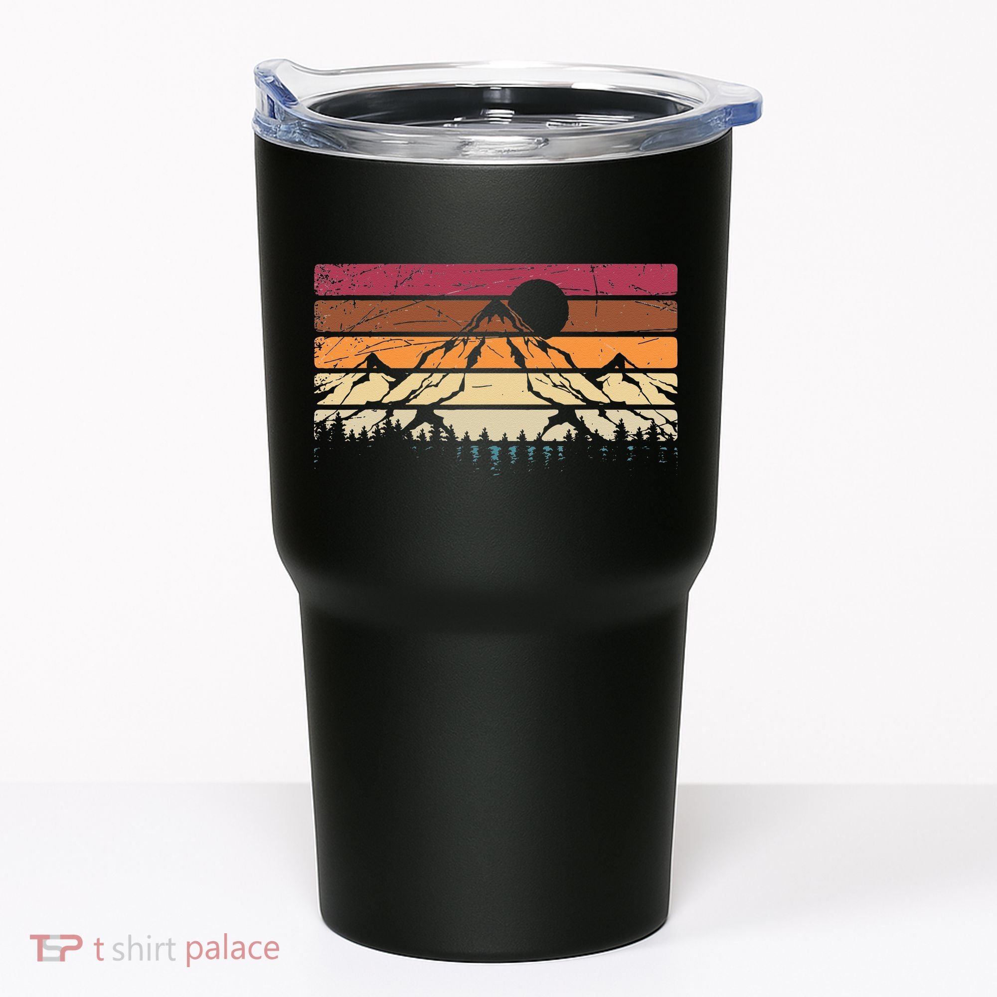 Forest Mountain Outdoors Nature Wildlife Trees Retro Hiking Tumbler