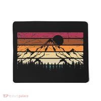 Forest Mountain Outdoors Nature Wildlife Trees Retro Hiking Mousepad thumb 0