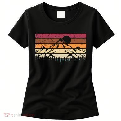 Forest Mountain Outdoors Nature Wildlife Trees Retro Hiking Women's T-Shirt