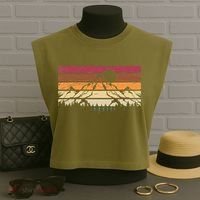 Forest Mountain Outdoors Nature Wildlife Trees Retro Hiking Garment-Dyed Women's Muscle Tee thumb 3