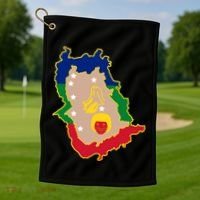 Flag Map Of Amazonas Venezuela Gift Golf Towel thumb 1