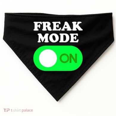 FREAK MODE ON - Funny Power Button Freaky Viral Slang Meme  USA-Made Doggie Bandana