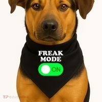 FREAK MODE ON - Funny Power Button Freaky Viral Slang Meme  USA-Made Doggie Bandana thumb 1