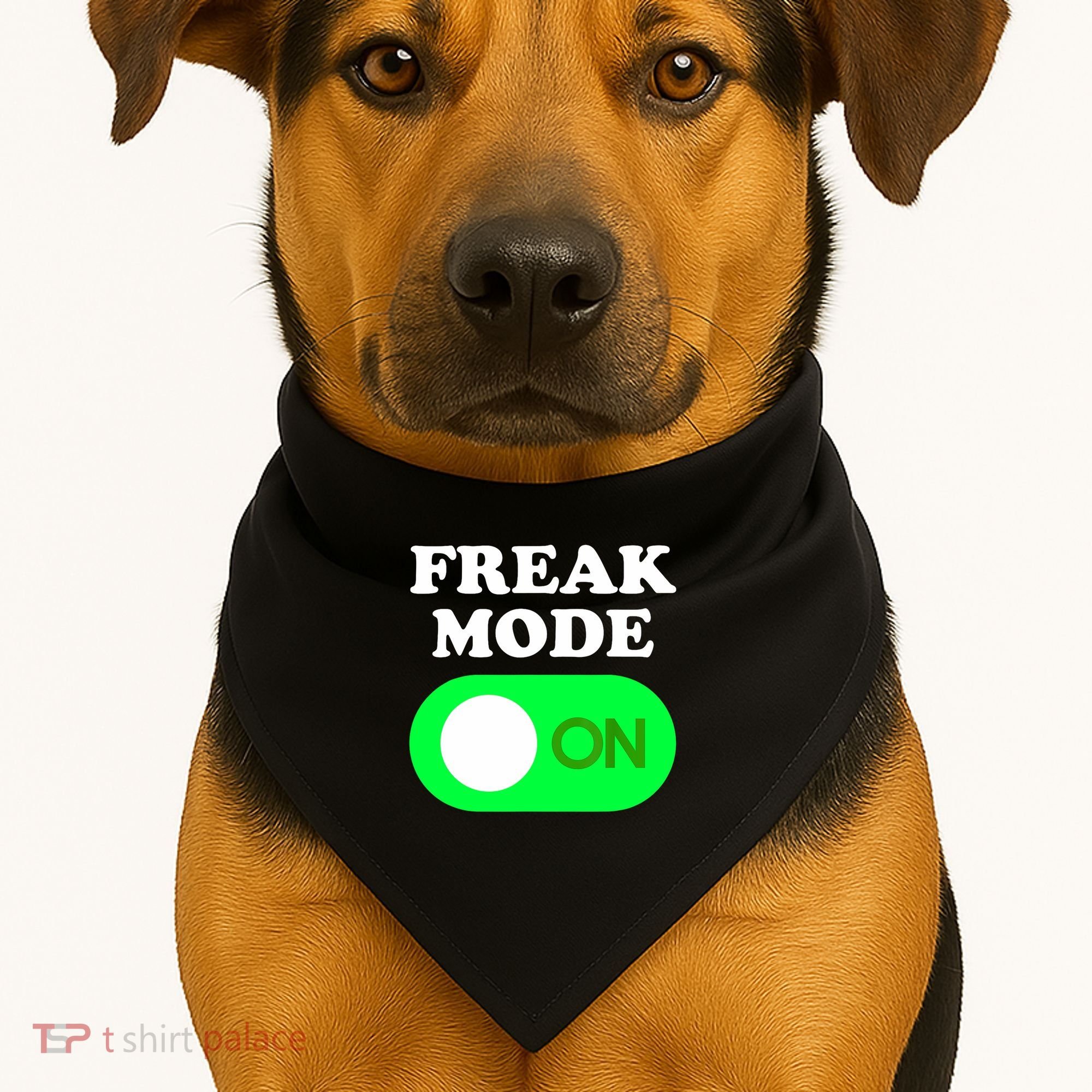 FREAK MODE ON - Funny Power Button Freaky Viral Slang Meme  USA-Made Doggie Bandana