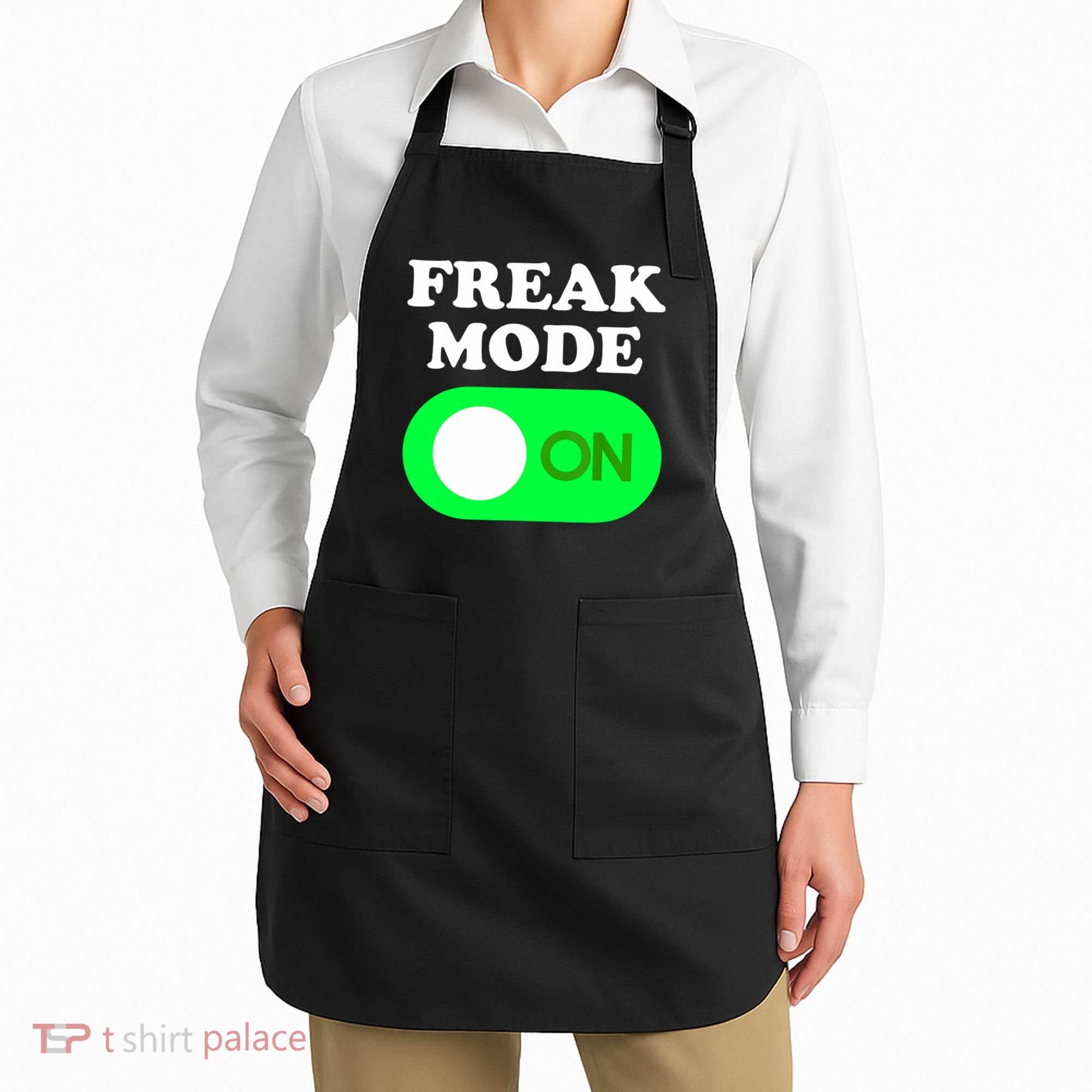 FREAK MODE ON - Funny Power Button Freaky Viral Slang Meme  Apron