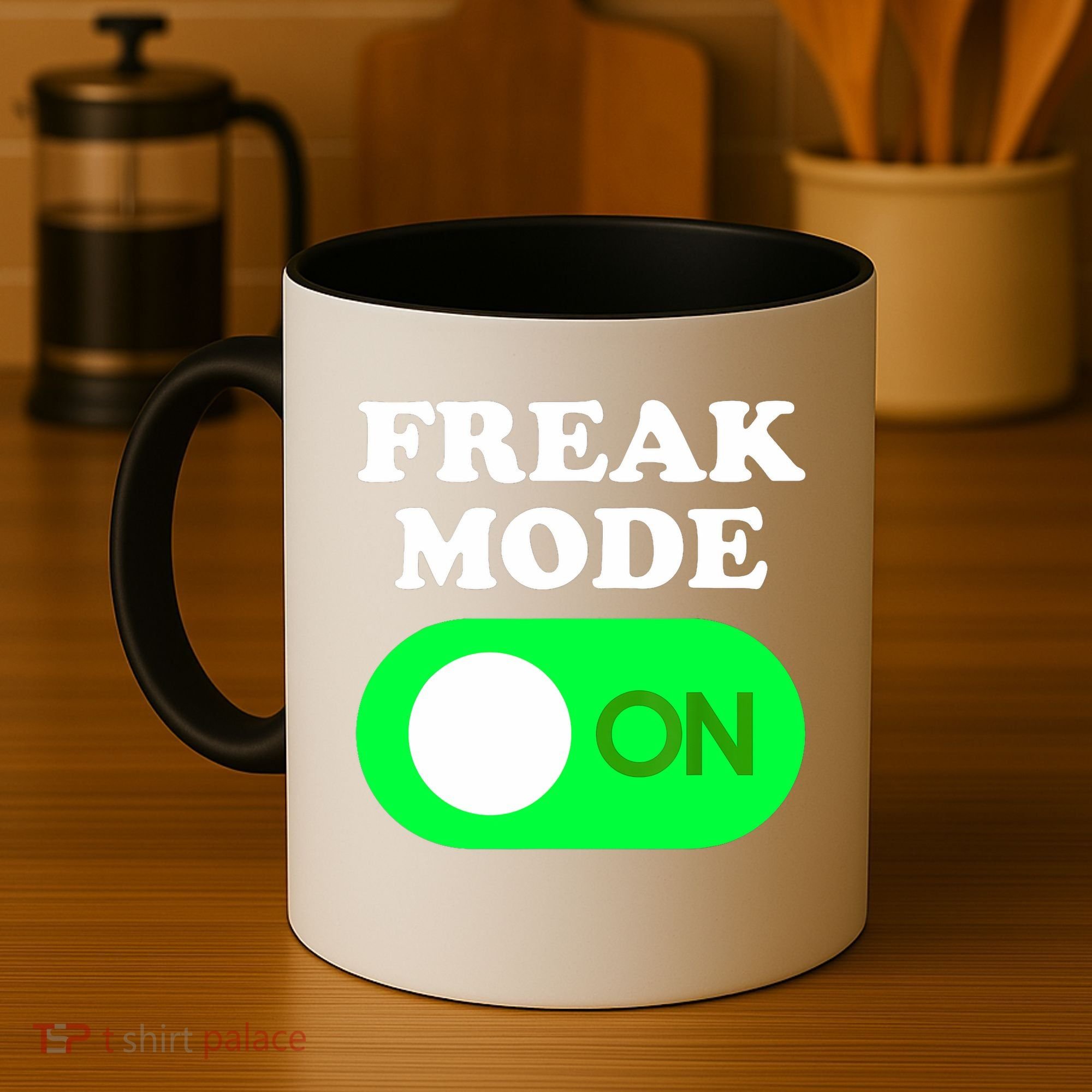 FREAK MODE ON - Funny Power Button Freaky Viral Slang Meme  Coffee Mug