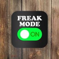 FREAK MODE ON - Funny Power Button Freaky Viral Slang Meme  Coaster thumb 0