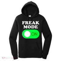 FREAK MODE ON - Funny Power Button Freaky Viral Slang Meme  Women's Hoodie thumb 0