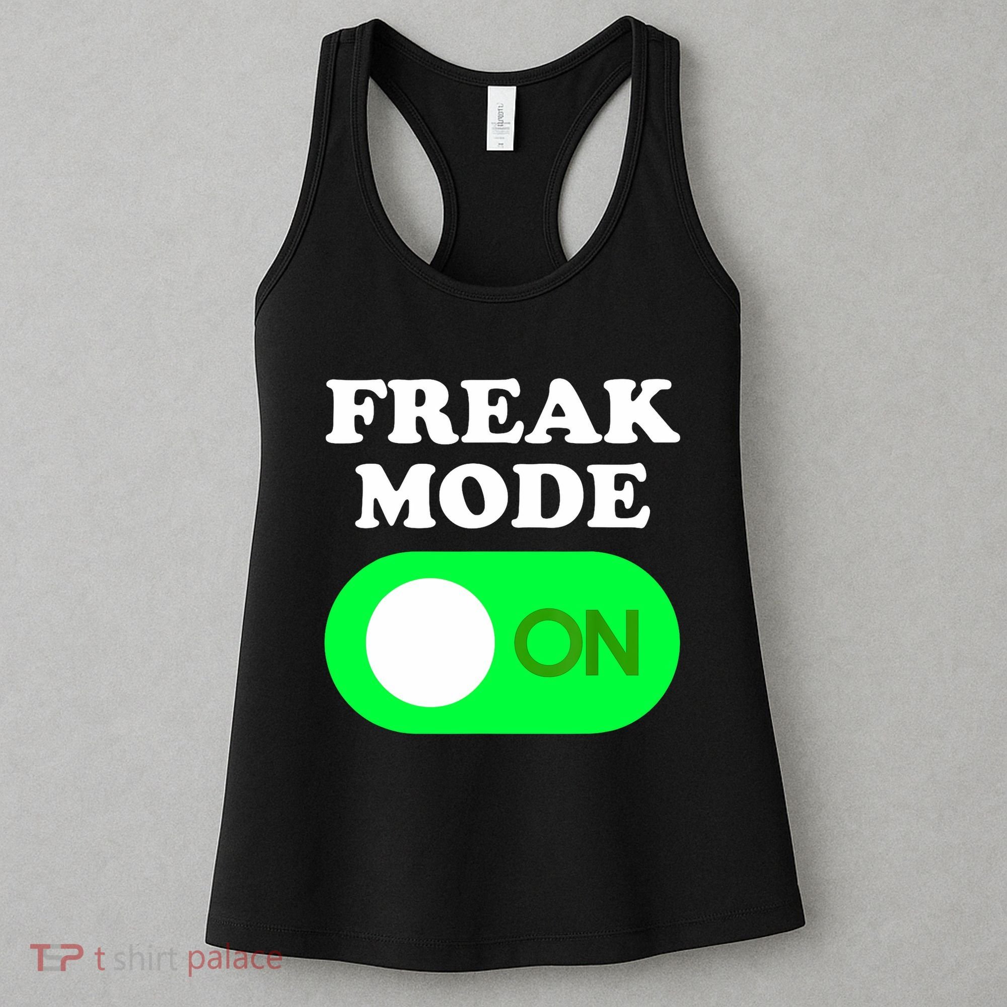 FREAK MODE ON - Funny Power Button Freaky Viral Slang Meme  Women's Tank Top