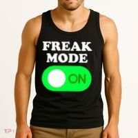FREAK MODE ON - Funny Power Button Freaky Viral Slang Meme  Tank Top thumb 3