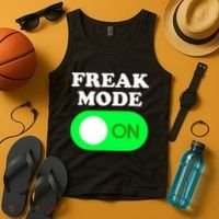 FREAK MODE ON - Funny Power Button Freaky Viral Slang Meme  Tank Top thumb 4
