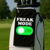 FREAK MODE ON - Funny Power Button Freaky Viral Slang Meme  Golf Towel thumb 2