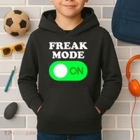 FREAK MODE ON - Funny Power Button Freaky Viral Slang Meme  Kids Hoodie thumb 2