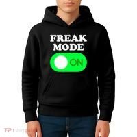 FREAK MODE ON - Funny Power Button Freaky Viral Slang Meme  Kids Hoodie thumb 4