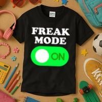 FREAK MODE ON - Funny Power Button Freaky Viral Slang Meme  Kids T-Shirt thumb 3