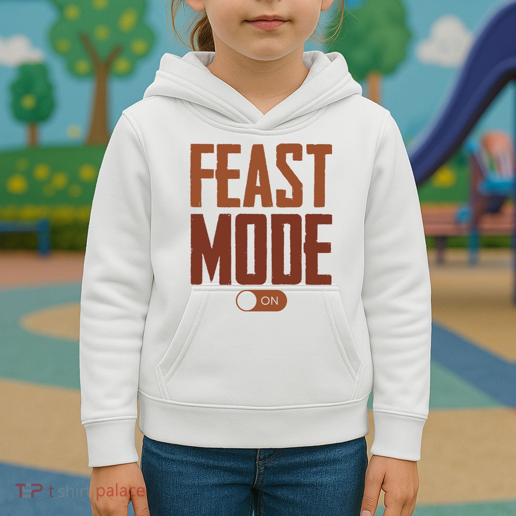 Feast Mode On Funny Thanksgiving Holiday Kids Hoodie