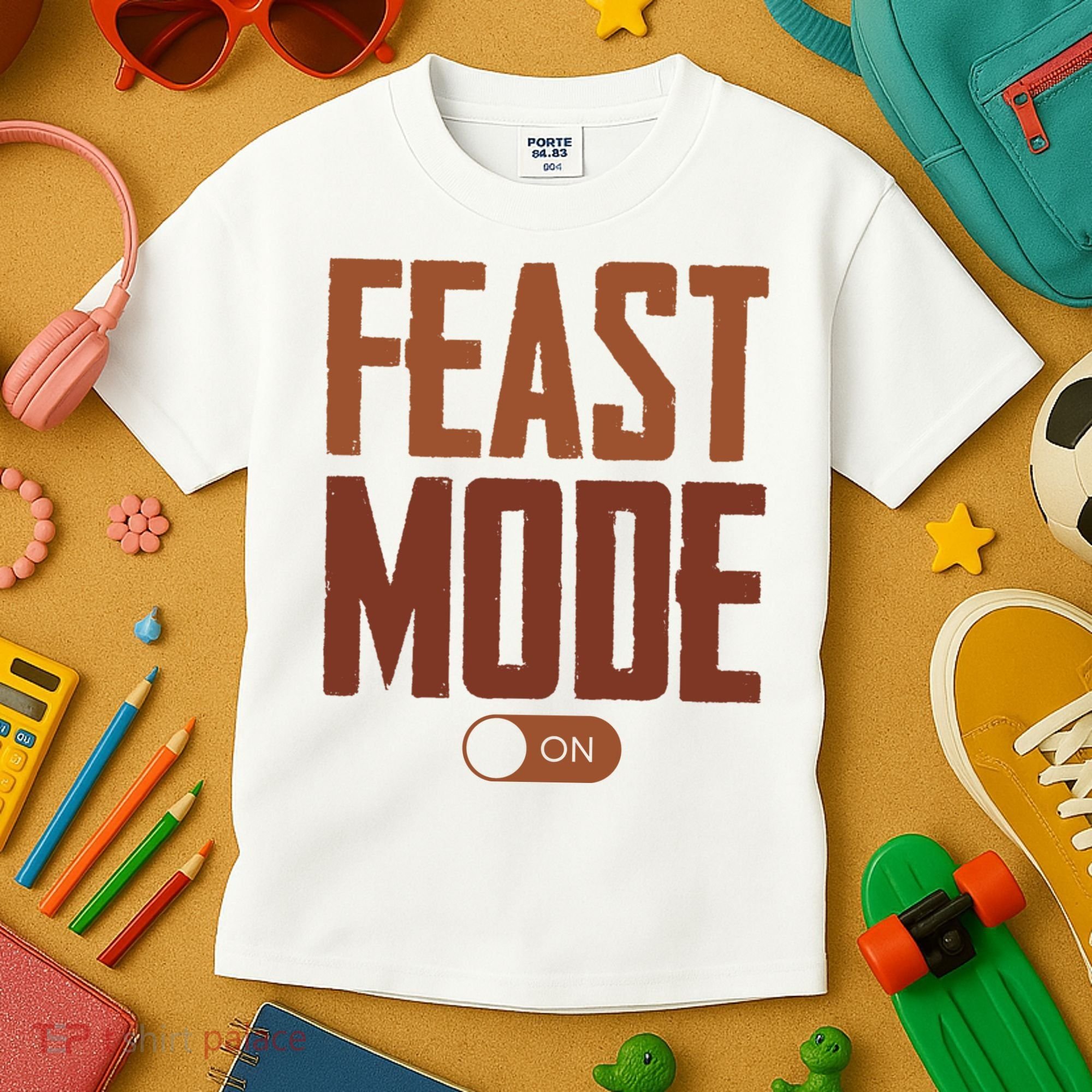 Feast Mode On Funny Thanksgiving Holiday Kids T-Shirt