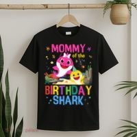 Funny Mommy Of The Birthday Family Shark  T-Shirt thumb 2