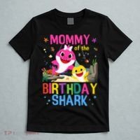 Funny Mommy Of The Birthday Family Shark  T-Shirt thumb 5