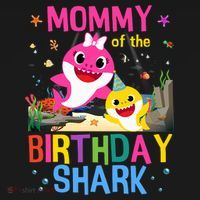 Funny Mommy Of The Birthday Family Shark  T-Shirt thumb 7