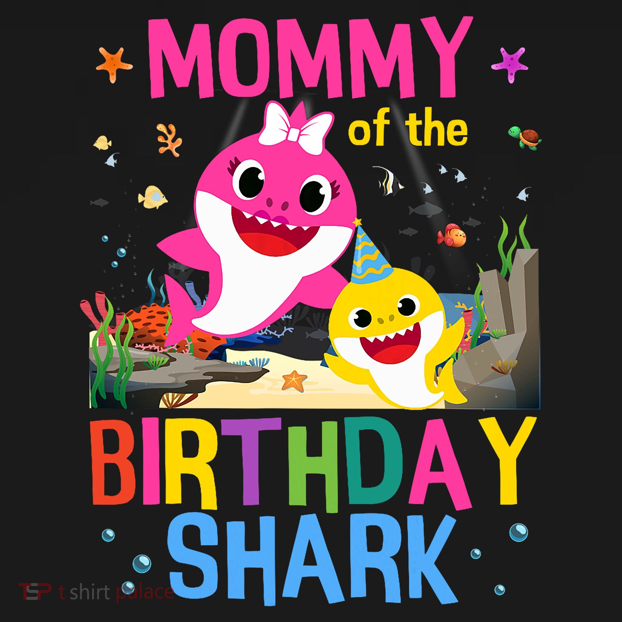 Funny Mommy Of The Birthday Family Shark  Women's Tank Top