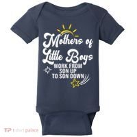 Funny Mothers of Little Boy Work From Son Up to Son Down Baby Bodysuit thumb 0