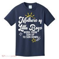 Funny Mothers of Little Boy Work From Son Up to Son Down Kids T-Shirt thumb 0