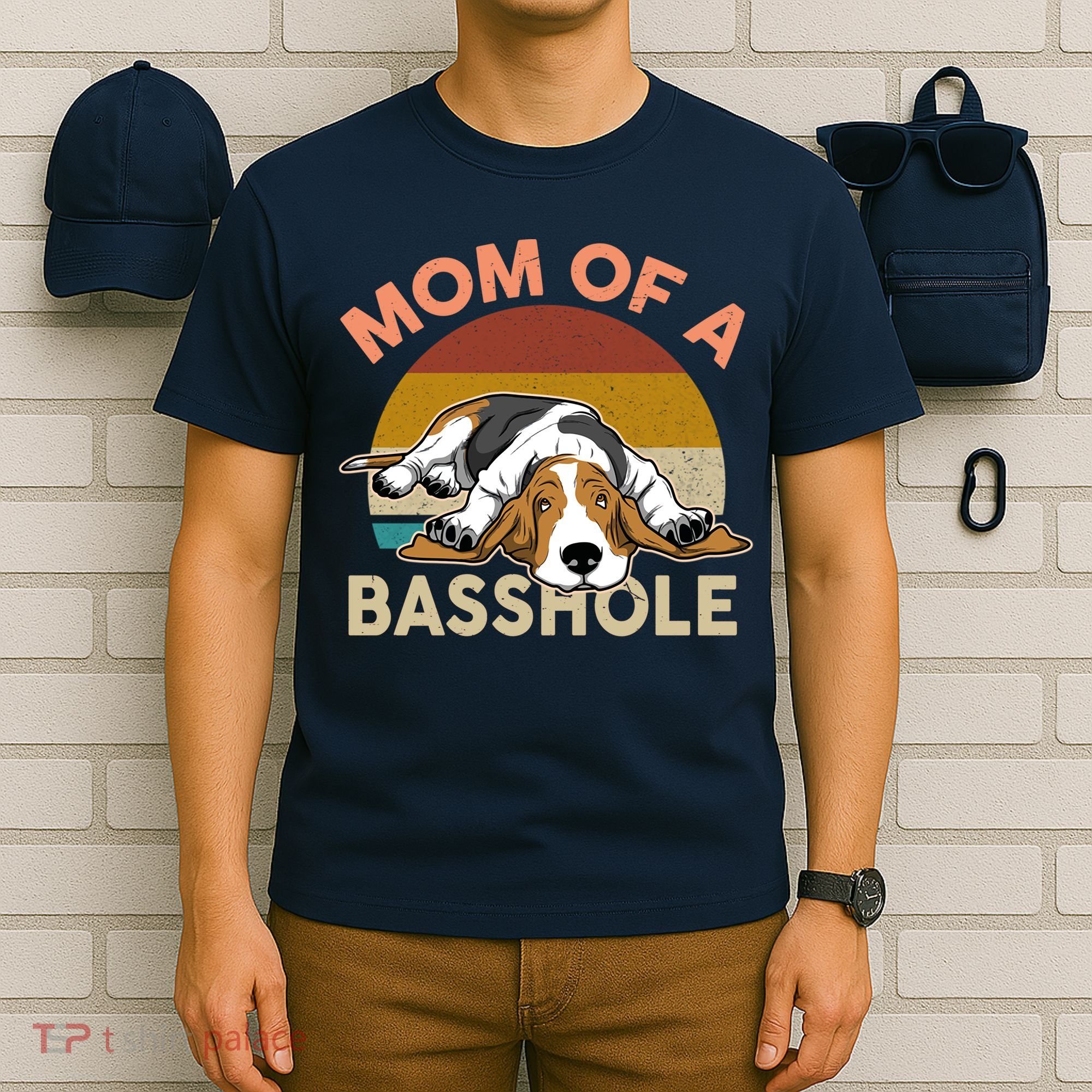 Funny Mom Of A Basshole Bassethound Gifts T-Shirt