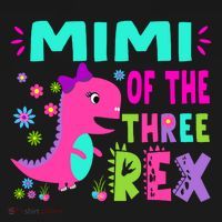 Funny Mimi Of The Birthday Three Rex Dinosaur Ornament thumb 1