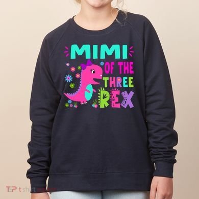 Funny Mimi Of The Birthday Three Rex Dinosaur Women's Sweatshirt