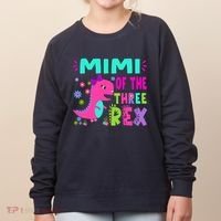 Funny Mimi Of The Birthday Three Rex Dinosaur Women's Sweatshirt thumb 0