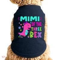 Funny Mimi Of The Birthday Three Rex Dinosaur Doggie Tank thumb 0