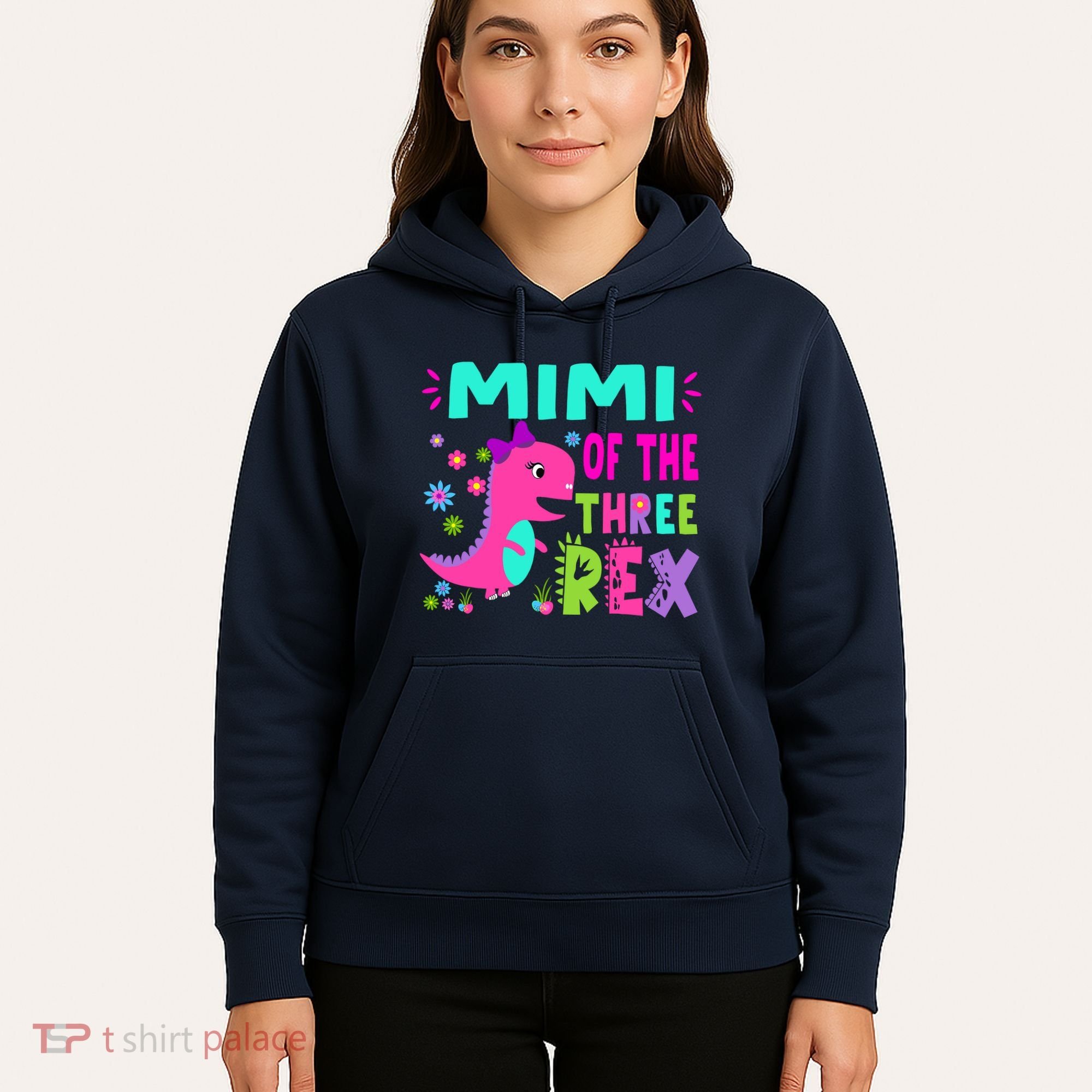 Funny Mimi Of The Birthday Three Rex Dinosaur Hoodie
