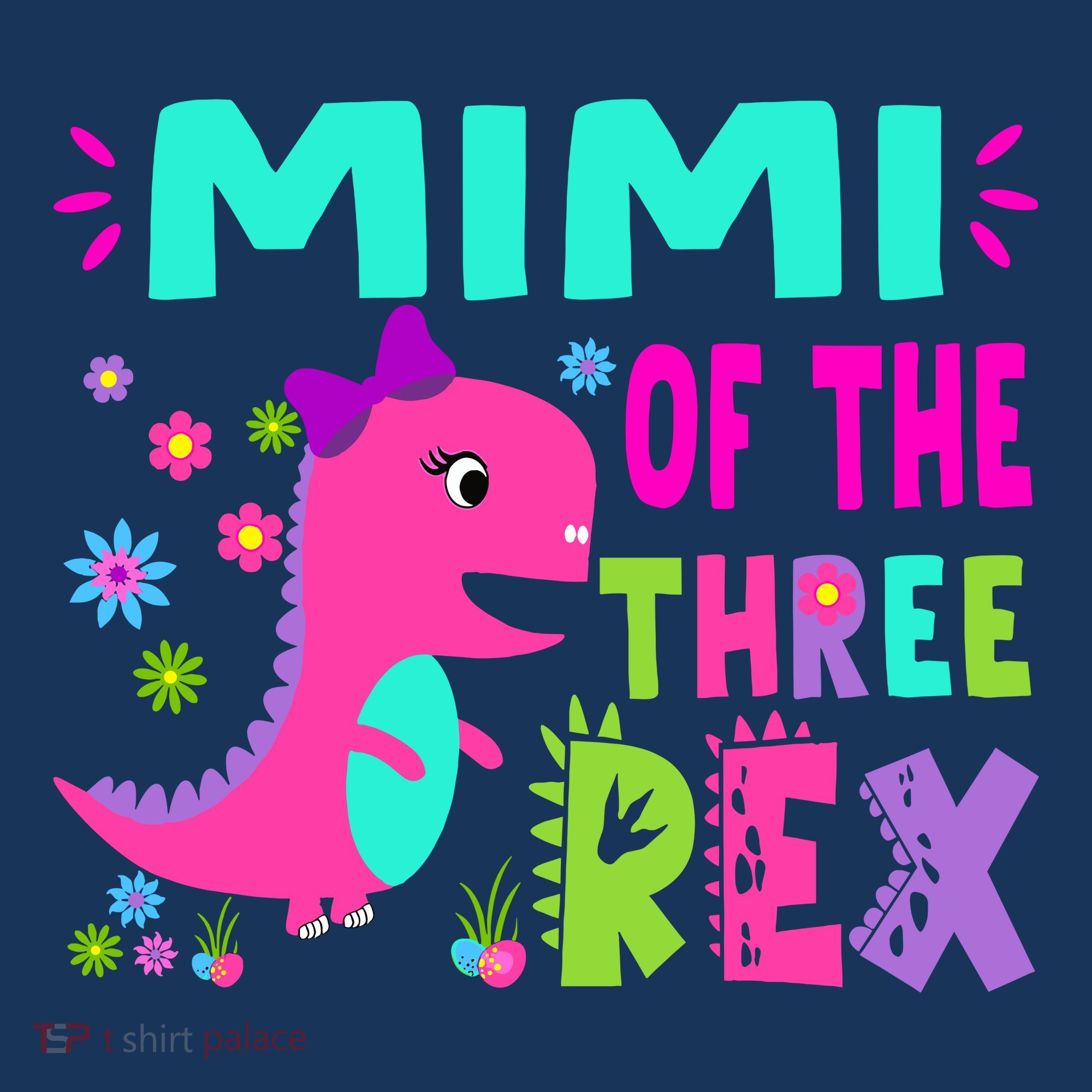 Funny Mimi Of The Birthday Three Rex Dinosaur Long Sleeve Shirt
