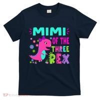 Funny Mimi Of The Birthday Three Rex Dinosaur T-Shirt thumb 0