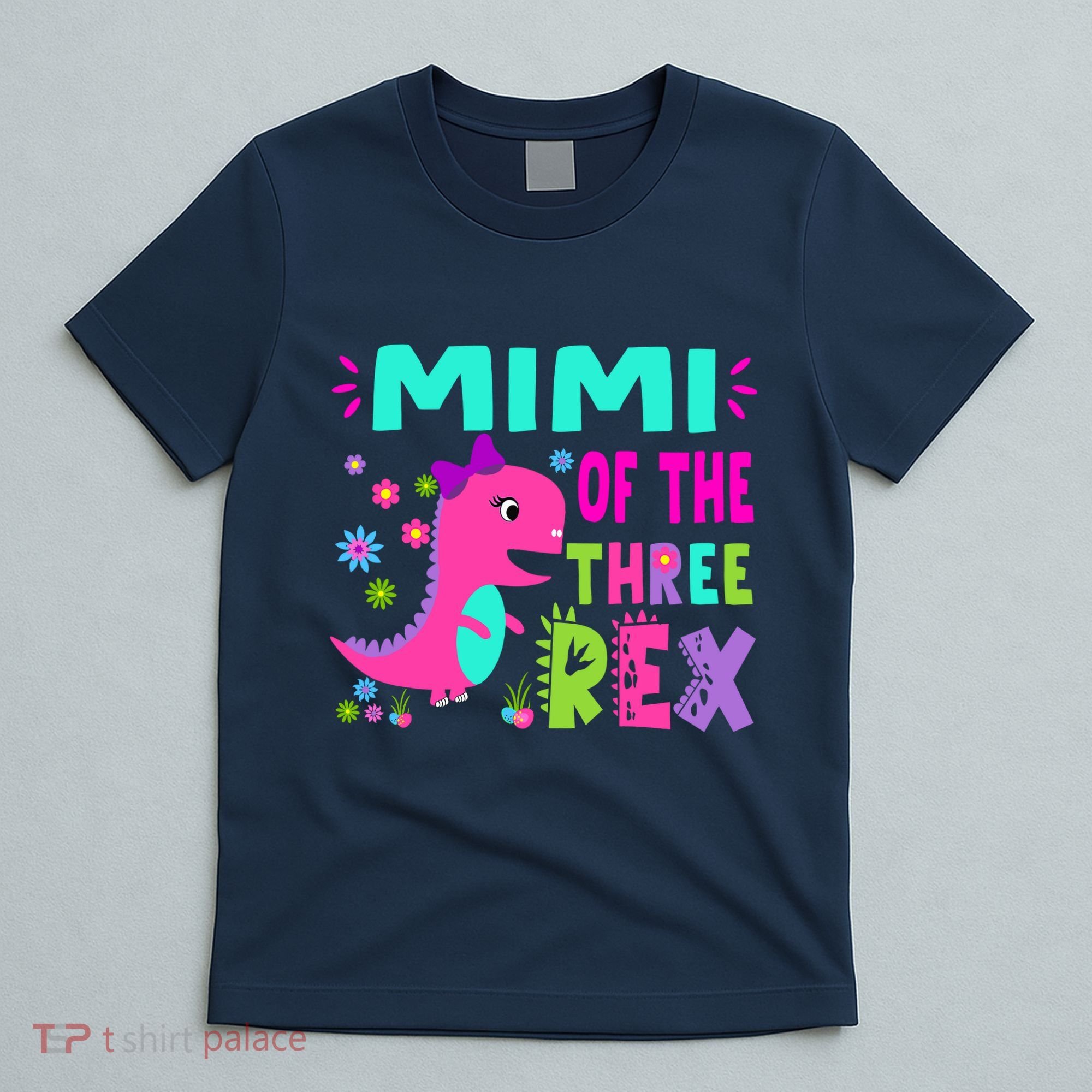 Funny Mimi Of The Birthday Three Rex Dinosaur T-Shirt