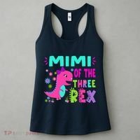 Funny Mimi Of The Birthday Three Rex Dinosaur Women's Tank Top thumb 3