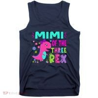 Funny Mimi Of The Birthday Three Rex Dinosaur Tank Top thumb 0
