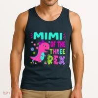 Funny Mimi Of The Birthday Three Rex Dinosaur Tank Top thumb 3