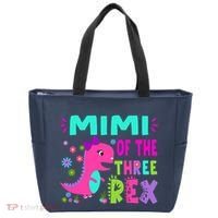 Funny Mimi Of The Birthday Three Rex Dinosaur Tote Bag thumb 0