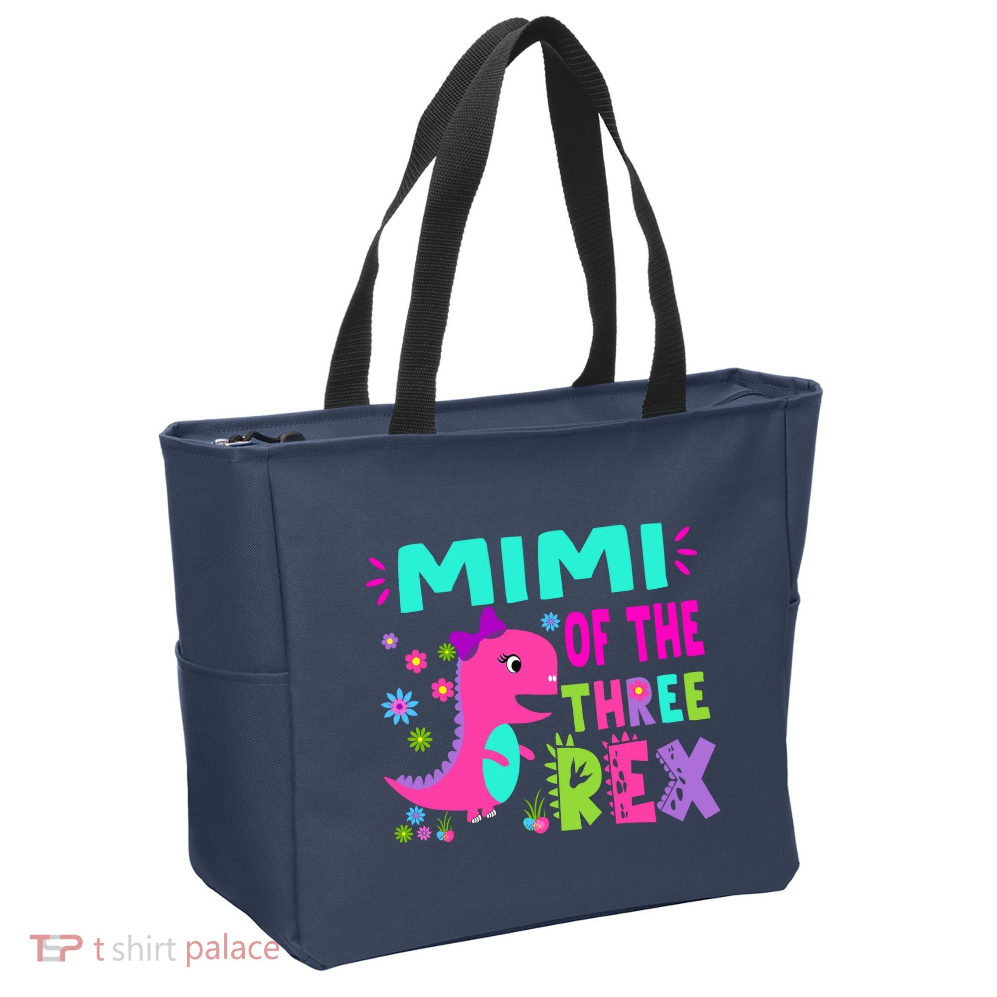 Funny Mimi Of The Birthday Three Rex Dinosaur Tote Bag