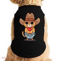 Funny Meowdy Orange Tabby Cat Cow Hat Howdy Meow Meme Doggie Tank thumb 0