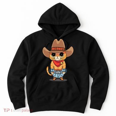Funny Meowdy Orange Tabby Cat Cow Hat Howdy Meow Meme Hoodie