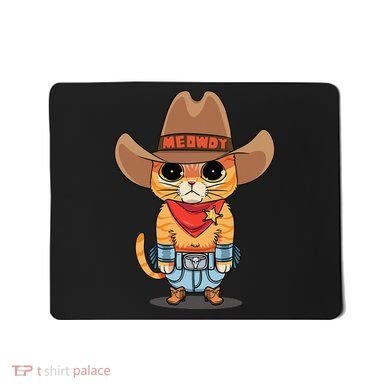 Funny Meowdy Orange Tabby Cat Cow Hat Howdy Meow Meme Mousepad