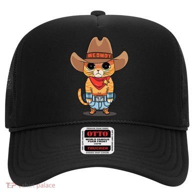 Funny Meowdy Orange Tabby Cat Cow Hat Howdy Meow Meme Hat